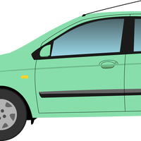 Teal Hyundai Getz Vector Clipart