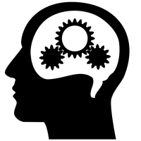 Thinking brain machine vector clipart