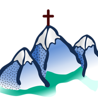 Three Mountains with Cross on top Vector Clipart