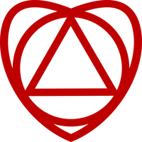 Triangle in circle in heart vector clipart