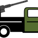 Truck with big gun vector clipart