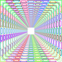 Tunnel with bright colors and patterns vector art