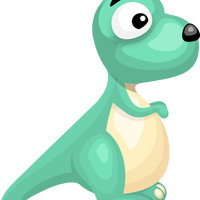 Turquoise Dinosaur Vector Clipart