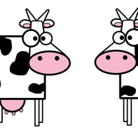 Two Cartoon Cows vector clipart