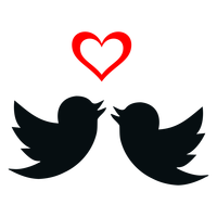 Two Lovebirds and Valentine's Day Heart vector clipart