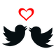 Two Lovebirds and Valentine's Day Heart vector clipart
