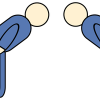 Two people bowing at each other vector clipart