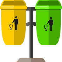 Two Trashcans Vector Clipart