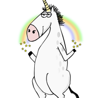 Unicorn with Rainbow vector clipart