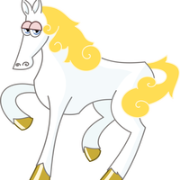 White Horse with Gold Mane Vector Clipart