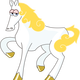 White Horse with Gold Mane Vector Clipart