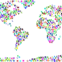 World Map Made out of Letters Vector Clipart