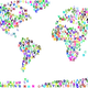 World Map Made out of Letters Vector Clipart