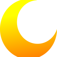 Yellow Crescent Half Moon Vector Clipart