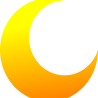 Yellow Crescent Half Moon Vector Clipart