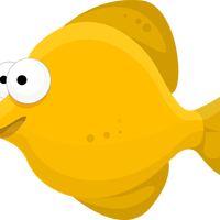 Yellow Fish Cartoon Vector Clipart