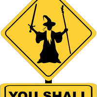 You Shall Not Pass Sign with Gandalf vector clipart