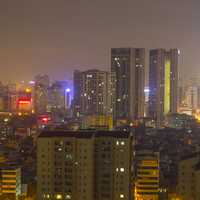 Night Cityscape in Hanoi, Vietnam