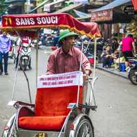 Traditional cyclo in Hanoi, Vietnam
