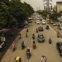 Traffic in the roads of Hanoi, Vietnam