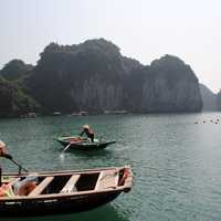 Fisherman in Boats in Vietnam