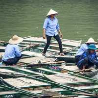 People sitting on Boats in Vietnam