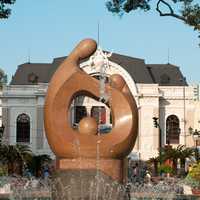 Fountain at opera house in Saigon, Vietnam