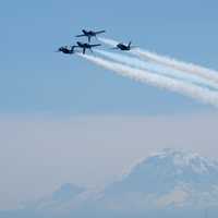 Four jets flying in formation