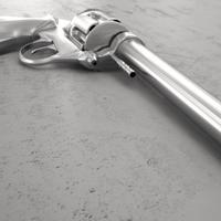 Silver Metal Gun with a Long Barrel