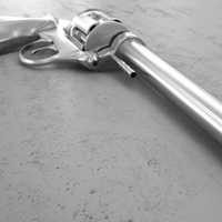 Silver Metal Gun with a Long Barrel