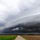 Landscape with storm clouds in the sky