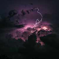 Lightning Streaks from the Clouds